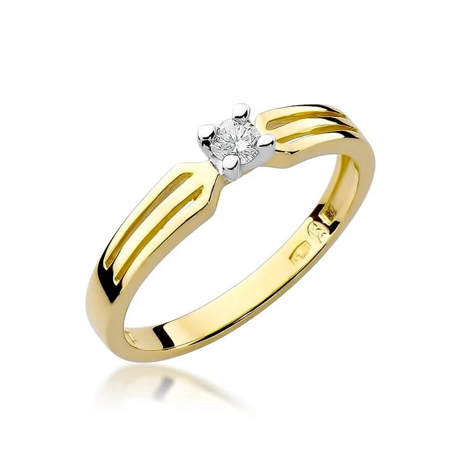 Złoty pierścionek z diamentem EY-226 0,10ct