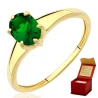 Złoty pierścionek szmaragdowy owalny kamień  ER.0091z| ERgold