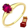 Złoty pierścionek rubinowy owalny kamień ER.0091cz| ERgold