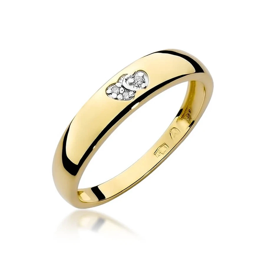 Złoty pierścionek z diamentem EY-189 0,02ct