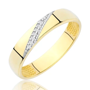 Złoty pierścionek obrączka białe kamienie próba 333 ER.0143 | ERgold