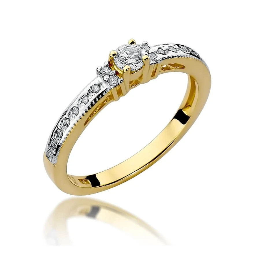 Złoty pierścionek z diamentem EY-201 0,24ct