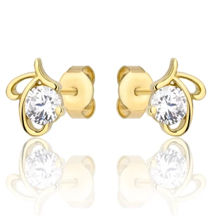 Goldene Ohrringe mit Strass charmant BUTTERFLIES K1.1038m | ergold