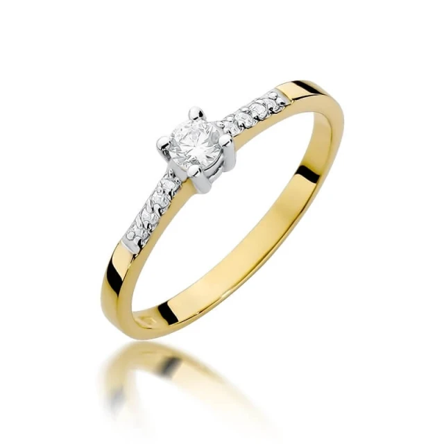 Gold Ring 585 mit Diamant Diamant Diamant 0.15ct