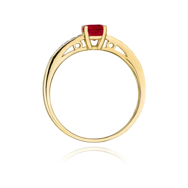 Złoty Pierścionek 585 z diamentem rubin 0,60ct