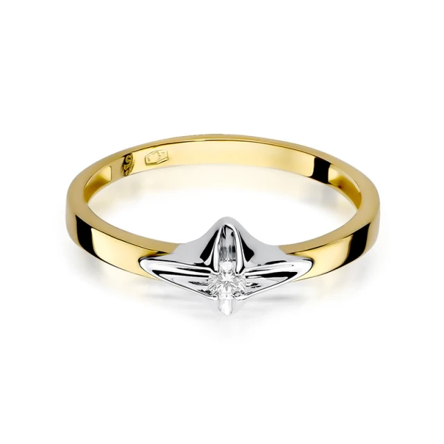 Gold Ring 585 mit Diamant Diamant Diamant 0.10ct