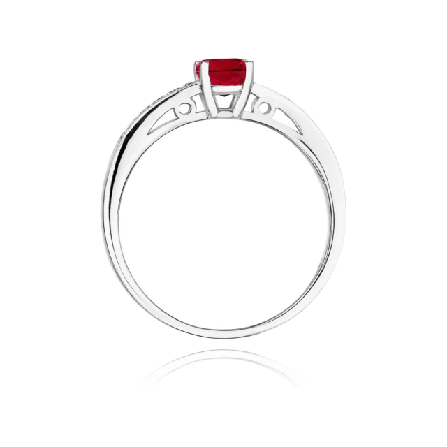 Gold Diamant Ring WeißGold EW-66 Rubin