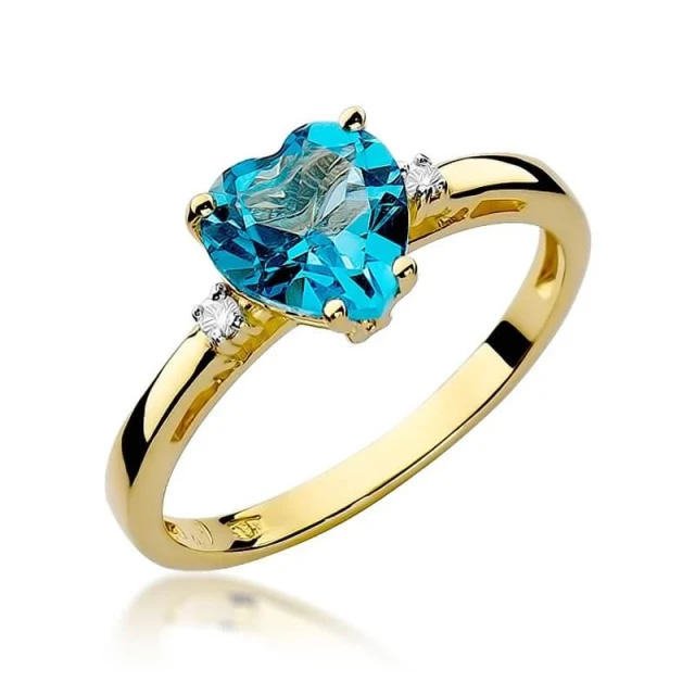 Gold ring 585 mit diamanttopaz 1,20ct