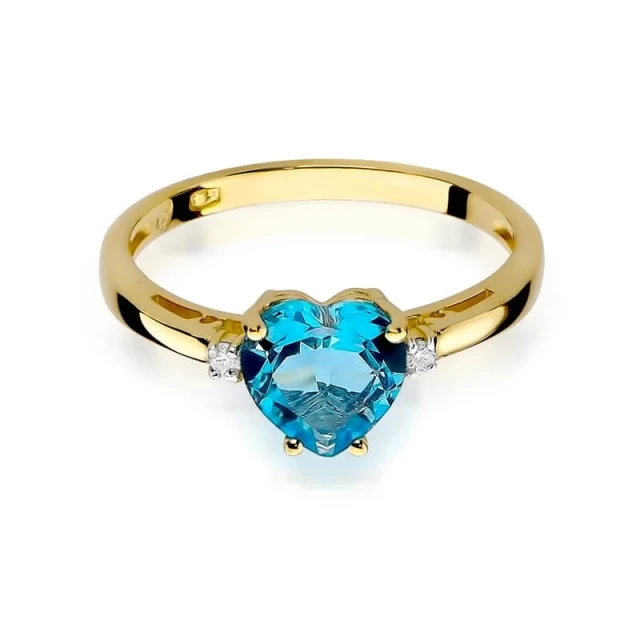 Gold ring 585 mit diamanttopaz 1,20ct