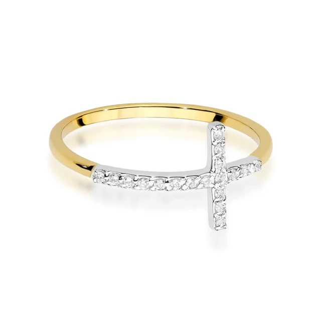 Gold Ring 585 mit Diamant Diamant Diamant 0.10ct