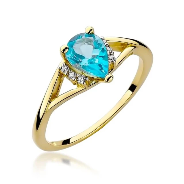 Gold Ring 585 mit Diamanttopaz 0,90ct