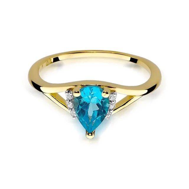 Gold Ring 585 mit Diamanttopaz 0,90ct