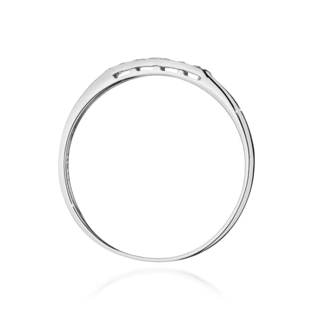Złoty Pierścionek 585 Białe Złoto Z Diamentami 0,10ct z certyfikatem