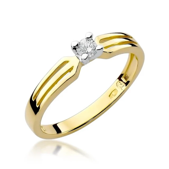 Gold Ring 585 mit Diamant Diamant Diamant 0.08ct