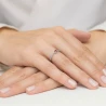 Złoty Pierścionek 585 Białe Złoto Z Rubinem Diamenty 0,15ct Certyfikat