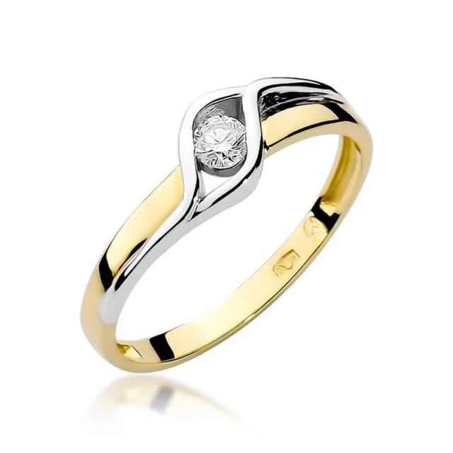 Gold Ring 585 mit Diamant Diamant Diamant 0.10ct
