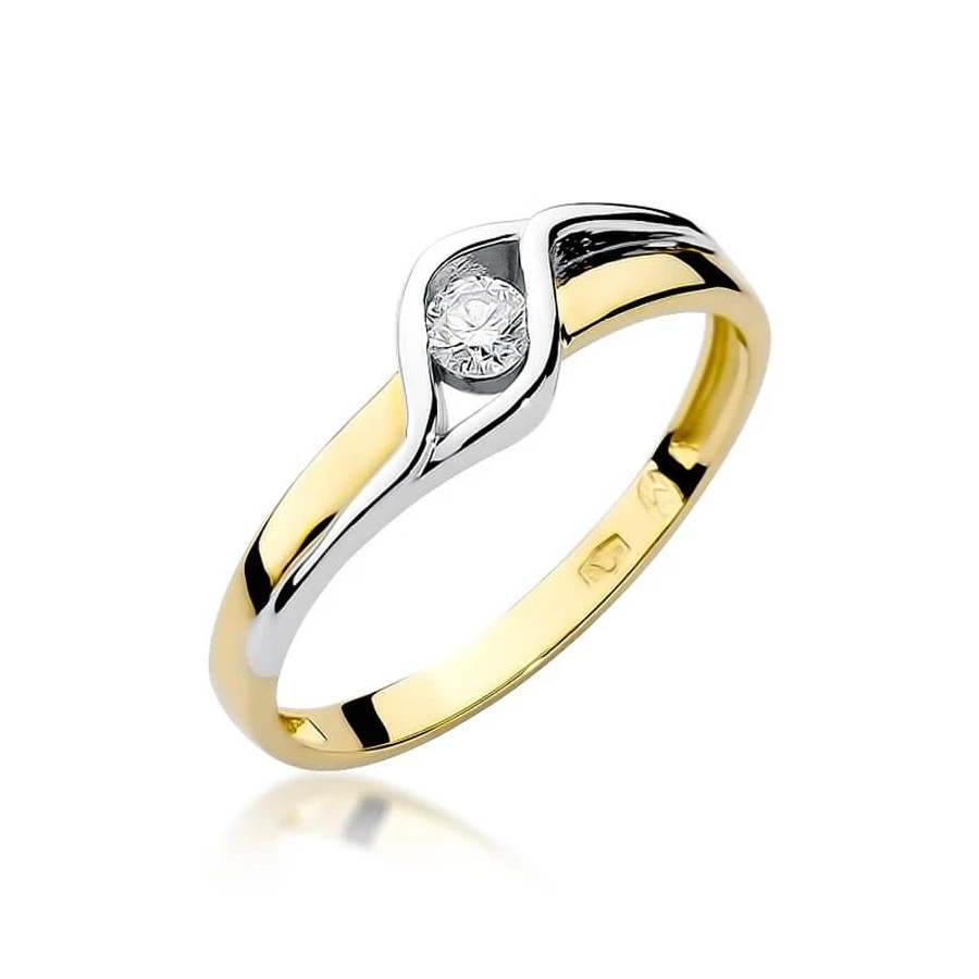 Złoty pierścionek z diamentem EY-178 0,10ct