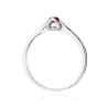 Złoty Pierścionek 585 Białe Złoto Rubin Diamenty 0,15ct Certyfikat