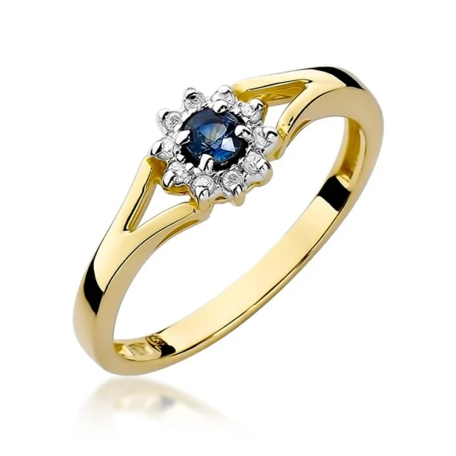 Goldring 585 mit Diamant Saphir 0.15ct