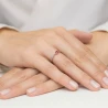 Złoty Pierścionek 585 Różowe Złoto Z Rubinem Diamenty 0,15ct Certyfikat