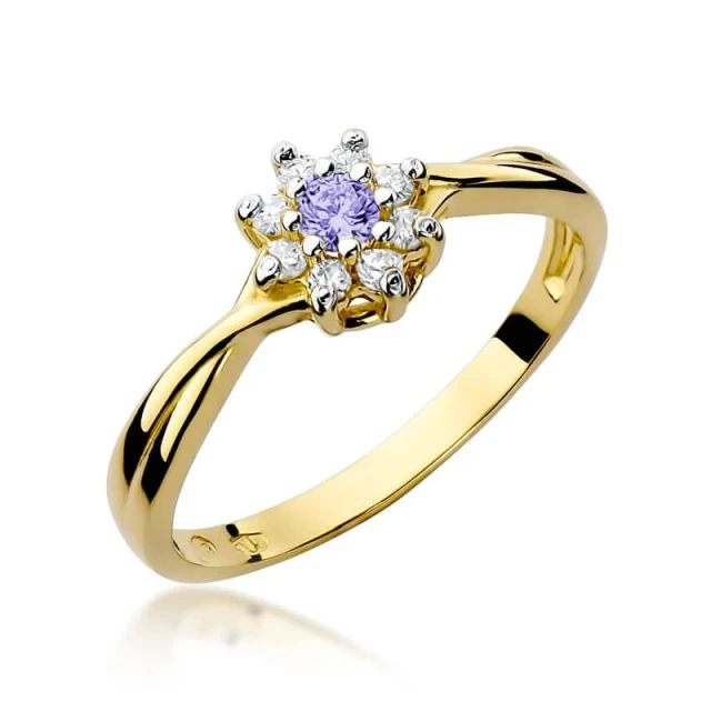 Gold Ring 585 mit Diamant Tansanit 0,15ct