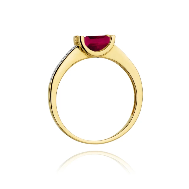 Złoty Pierścionek 585 z diamentem rubin 0,80ct
