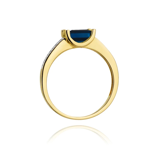 Goldring 585 mit Diamant Saphir 0.60ct
