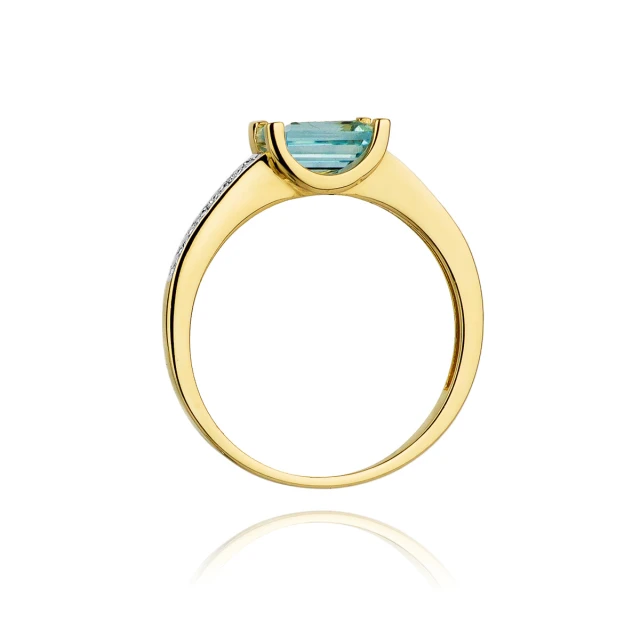 Złoty Pierścionek 585 z diamentem topaz 0,65ct