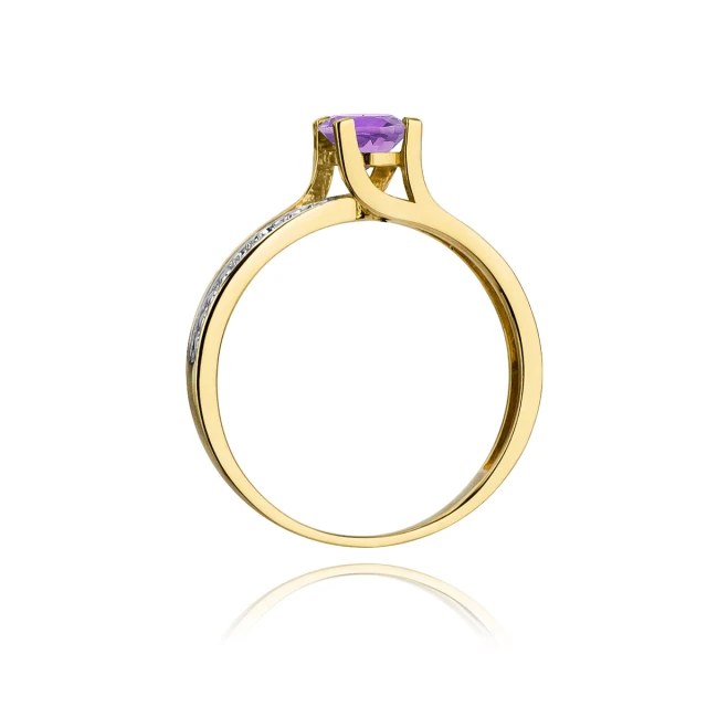 Goldring 585 mit Diamant-Amethyst 0,50ct