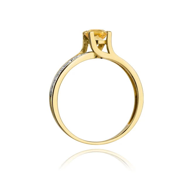 Gold Ring 585 mit Zitronendiamant 0,50ct