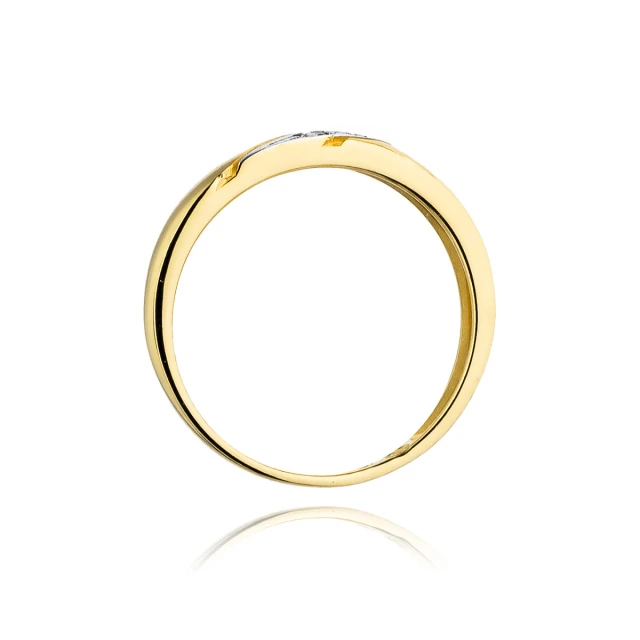 Gold Ring 585 mit Diamant Diamant Diamant 0.02ct