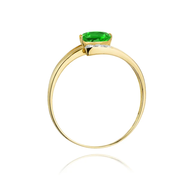 Gold Ring 585 mit Diamant Smaragd 0.40ct