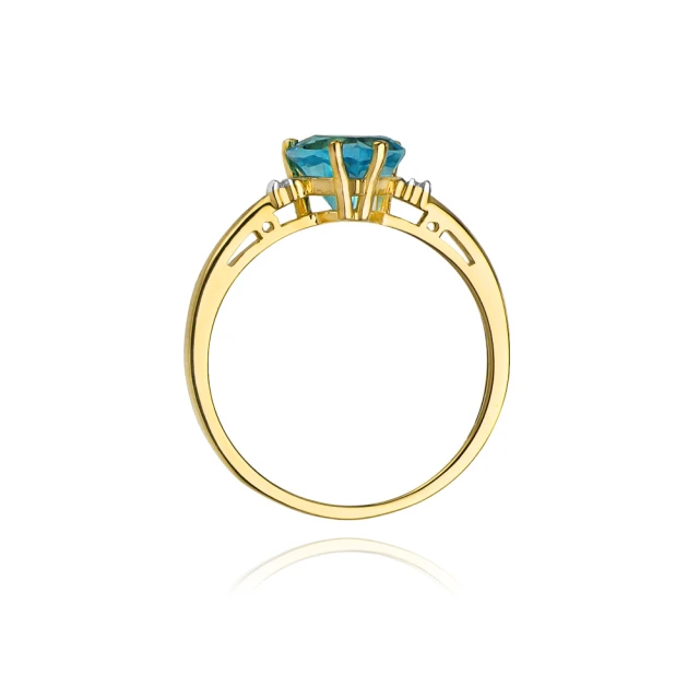 Gold ring 585 mit diamanttopaz 1,20ct