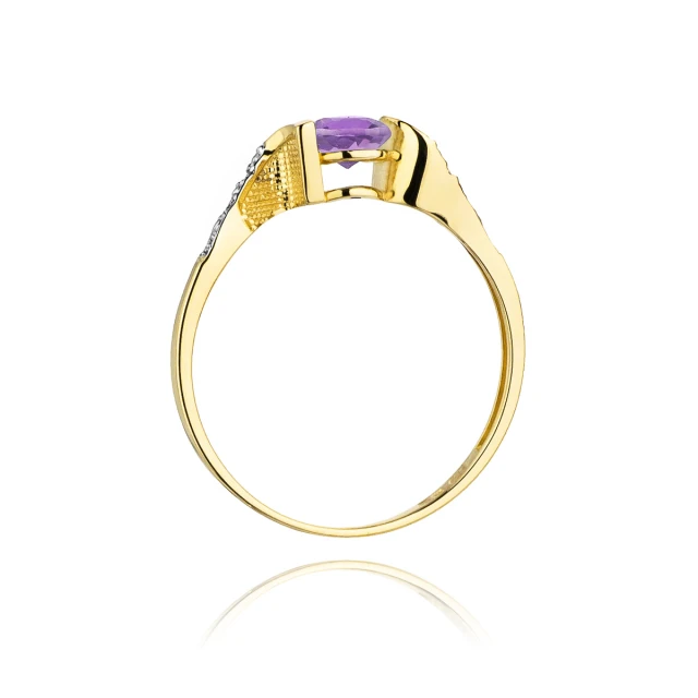 Goldring 585 mit Diamant-Amethyst 0,50ct