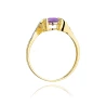 Złoty pierścionek z diamentem EY-120 ametyst | ERgold