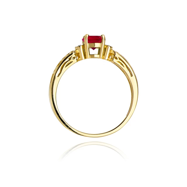 Gold Ring 585 mit Diamant Rubin 0,60ct