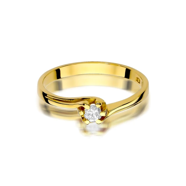 Gold Ring 585 mit Diamant Diamant Diamant 0.10ct