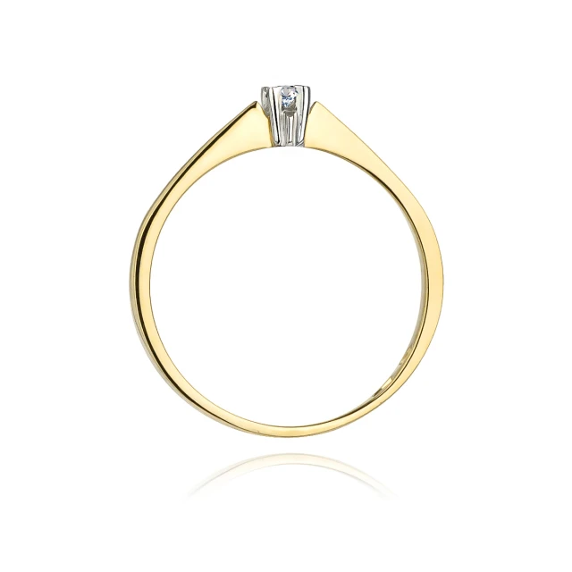 Gold Ring 585 mit Diamant Diamant Diamant 0.03ct