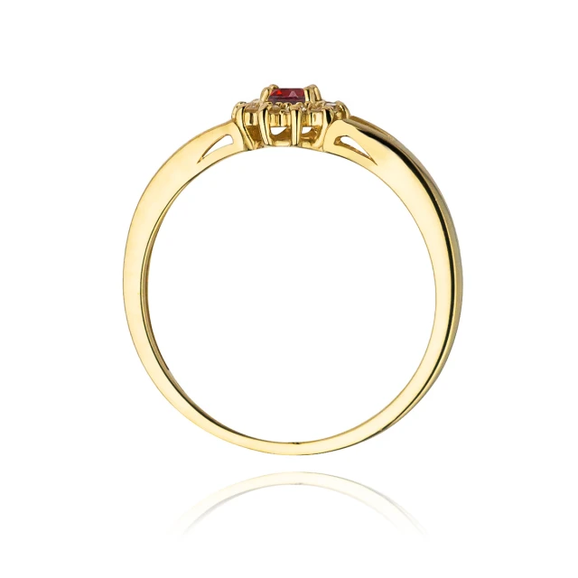 Gold Ring 585 mit Diamant Rubin 0,15ct