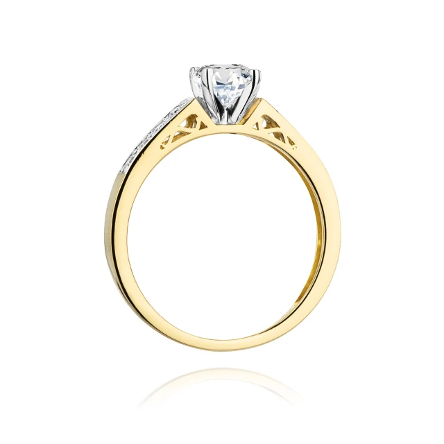 Gold Ring 585 mit Diamant Diamant Diamant 0.42ct