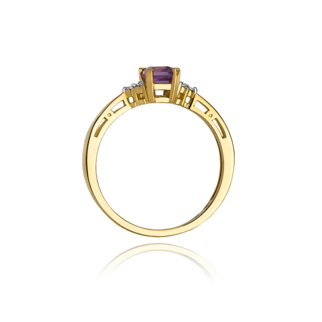 Goldring 585 mit Diamant-Amethyst 0,50ct