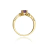 Złoty pierścionek z diamentem EY-2 ametyst | ERgold