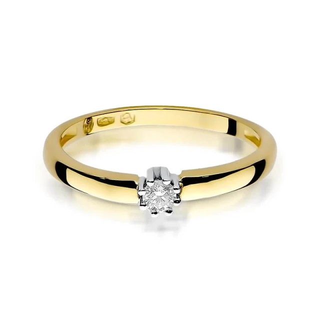 Gold Ring 585 mit Diamant Diamant Diamant 0.10ct