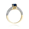 Złoty pierścionek z diamentem EY-206 szafir | ERgold
