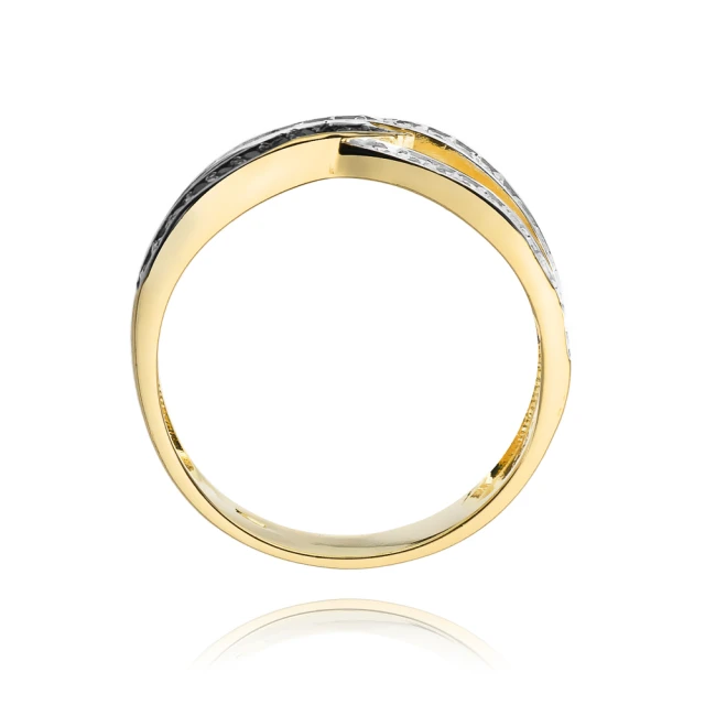 Gold Ring 585 mit Diamant Diamant Weiß 0.18 Schwarz 0.09ct