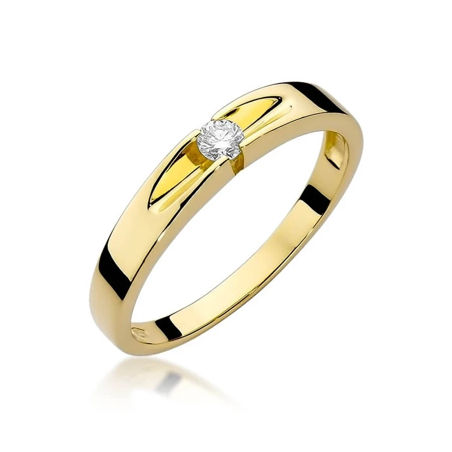 Złoty pierścionek z diamentem EY-125 0,08ct