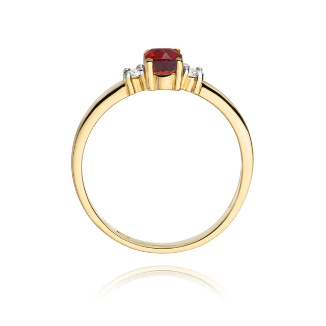 Gold Ring 585 mit Diamant Rubin 0,60ct