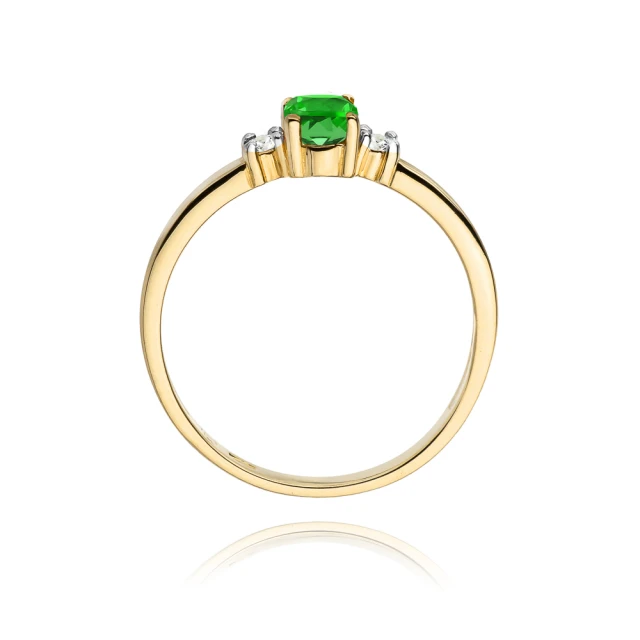 Gold Ring 585 mit Diamant Smaragd 0.40ct