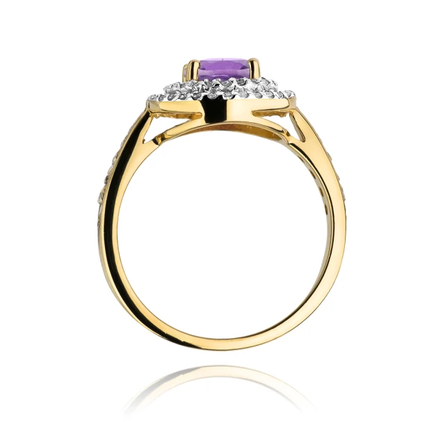 Gold Ring 585 mit Diamant-Amethyst 0,90ct