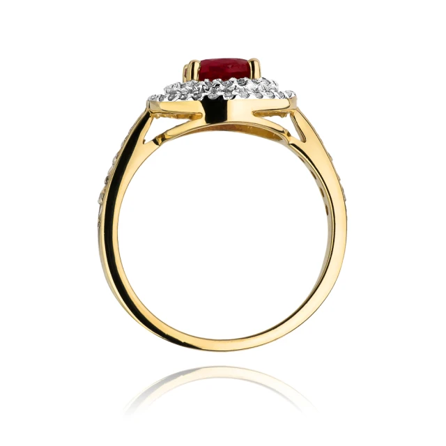 Gold Ring 585 mit Diamant Rubin 1,20ct